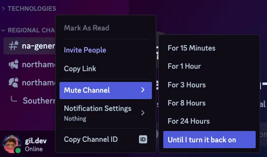 Discord - Mute Channel